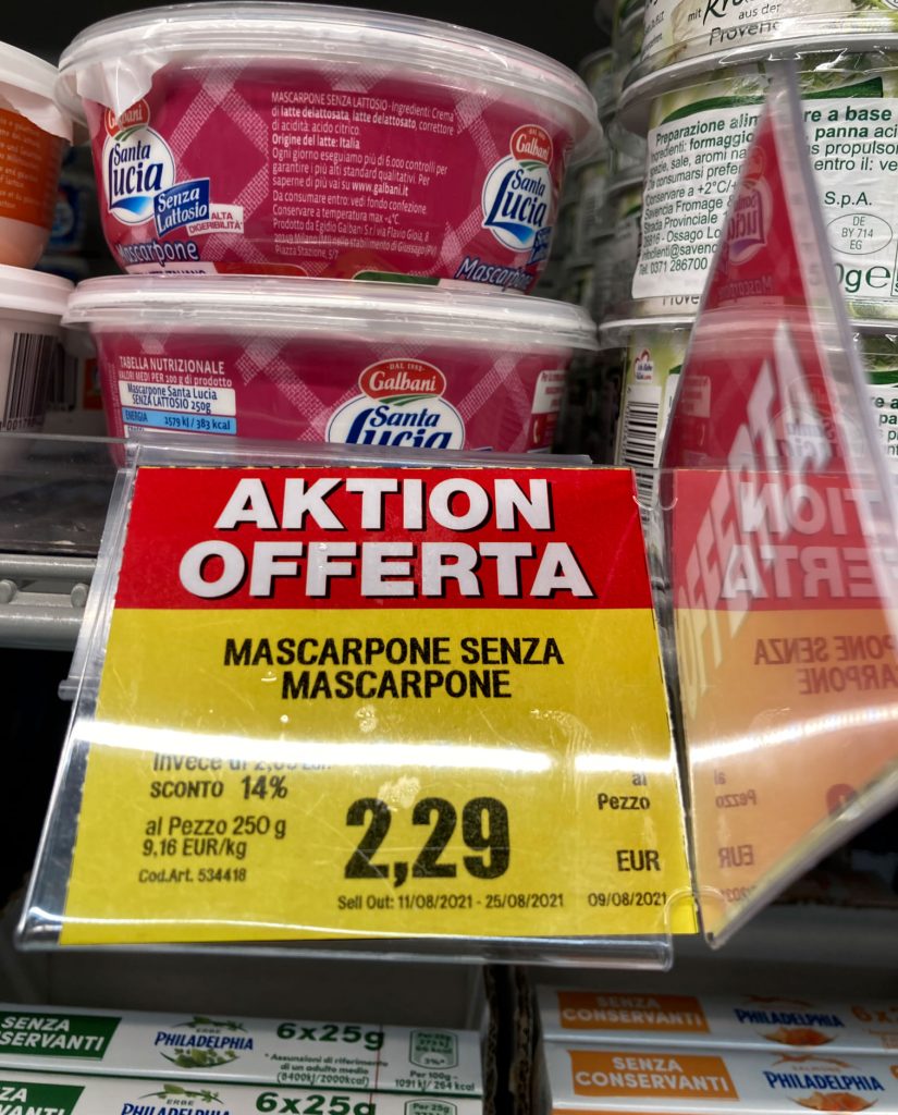 Mascarpone senza mascarpone, in offerta