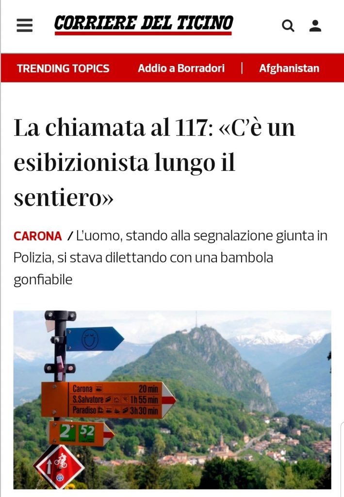 C'è un esibizionista lungo il sentiero