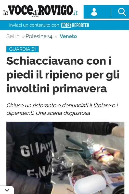 Schiacciavano con i piedi il ripieno per gli involtini primavera