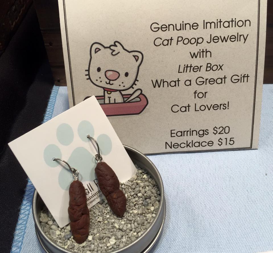 Genuine Imitation Cat Poop Jewelry with Litter Box What a Great Gif for Cat Lovers!