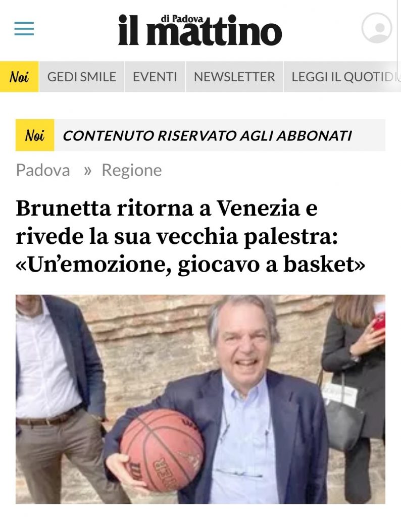 Brunetta ritorna a Venezia e rivede la sua vecchia palestra: "Un’emozione, giocavo a basket"