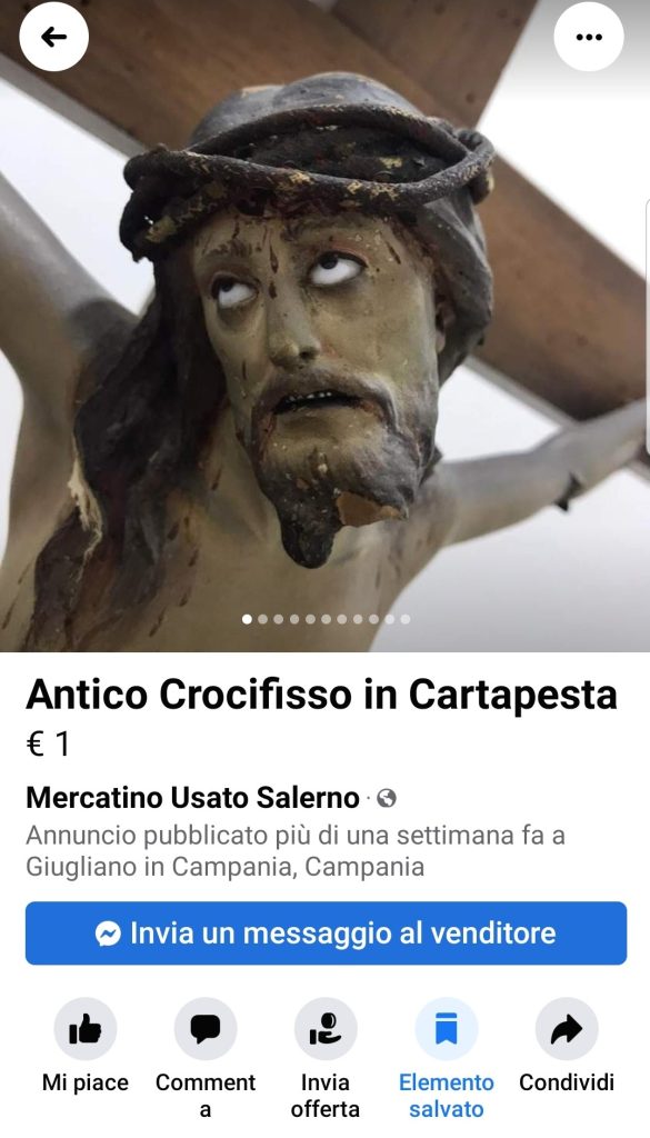 Antico Crocifisso in Cartapesta Leccese