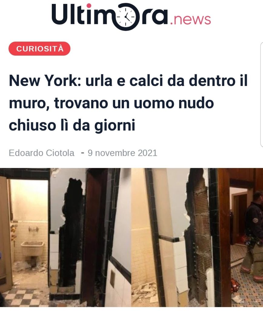 New York: urla e calci da dentro il muro, trovano un uomo nudo chiuso lì da giorni