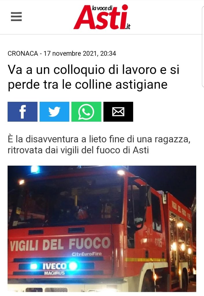 Va a un colloquio di lavoro e si perde tra le colline astigiane