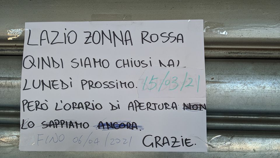 Lazio zona rossa