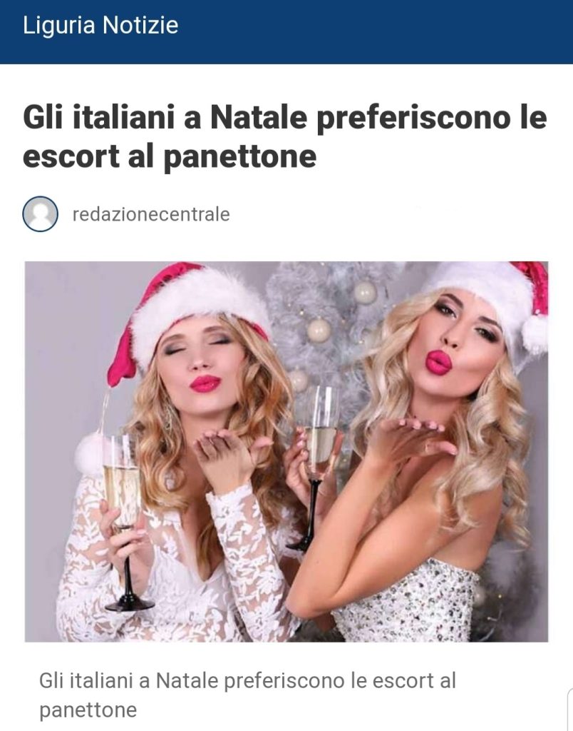 Gli italiani a Natale preferiscono le escort al panettone